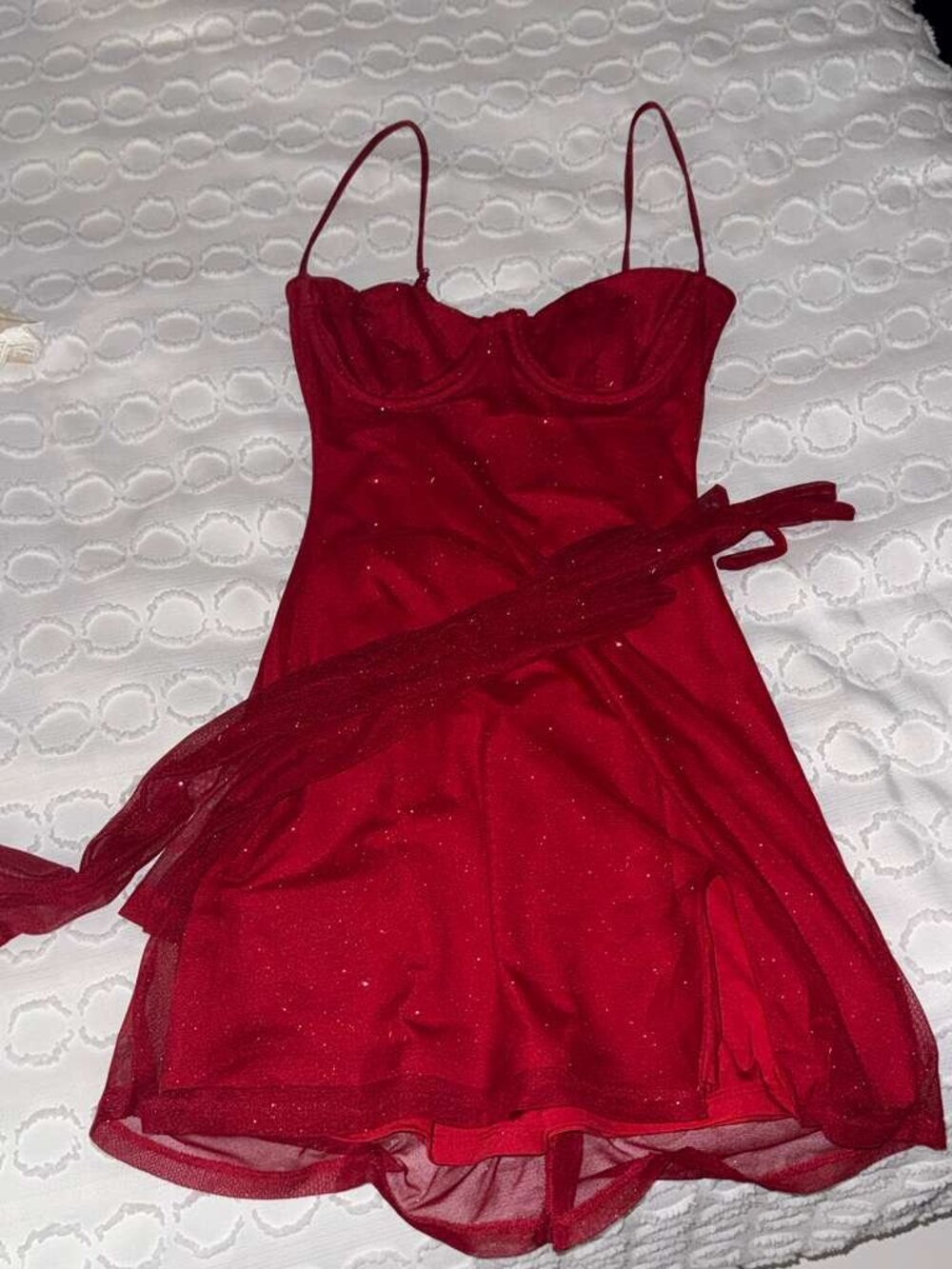 Baby Boo Red Glitter Corset Mini - Picture 4 of 5